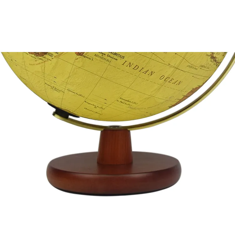 30cm (12") Antique World Globe with Hardwood Base & Metal Meridian detail view 3